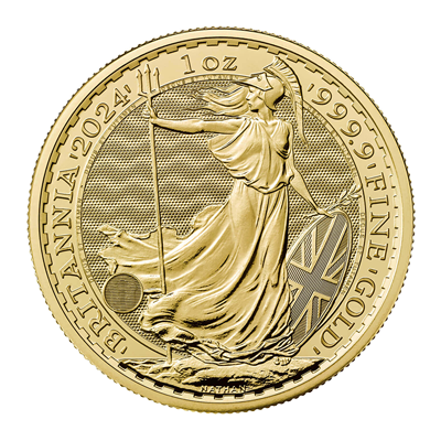 A picture of a 1 oz Gold Britannia Coin (2024)